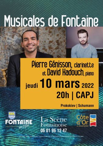 Musicales de Fontaine “Concert  Pierre Génisson Clarinette – David Kadouch Piano” - 0