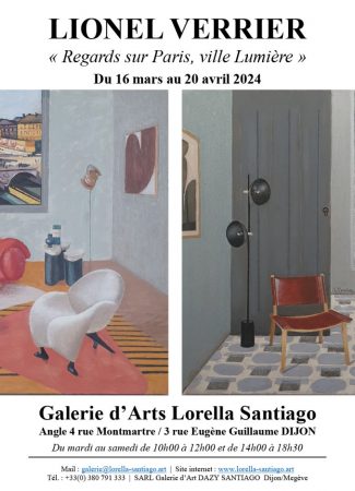 Gallerie d’Arts Lorella Santiago
Lionel VERRIER “Regards sur Paris, ville lumière”
EXPOSITION-VENTE  HUILES SUR TOILE