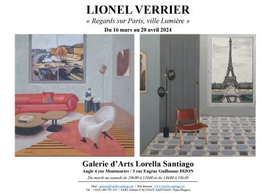 Gallerie d’Arts Lorella Santiago
Lionel VERRIER “Regards sur Paris, ville lumière”
EXPOSITION-VENTE  HUILES SUR TOILE - 0